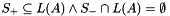 $S_+ \subseteq L(A) \land S_- \cap L(A) = \emptyset$